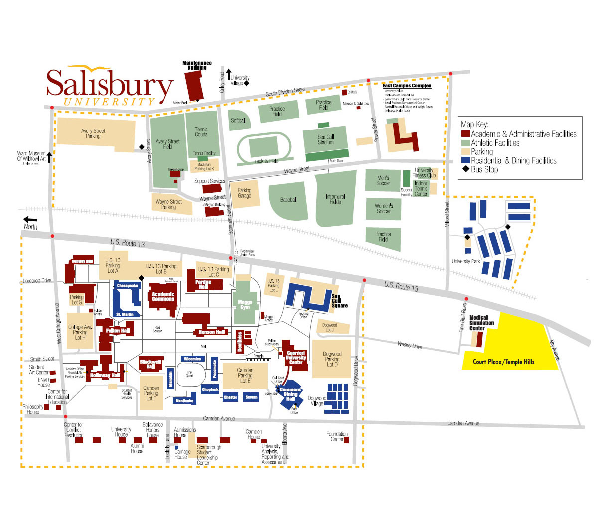 SU map with Temple Hill-Court Plaza